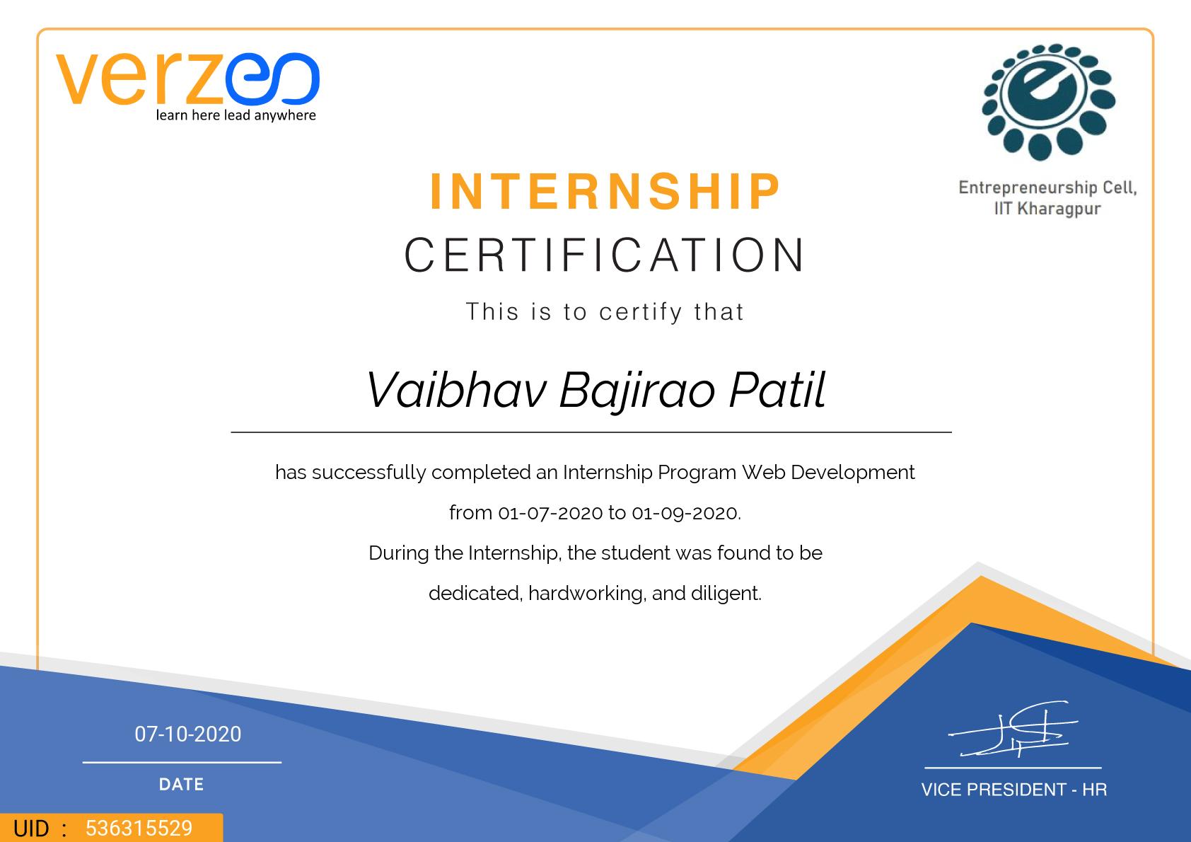 certificate